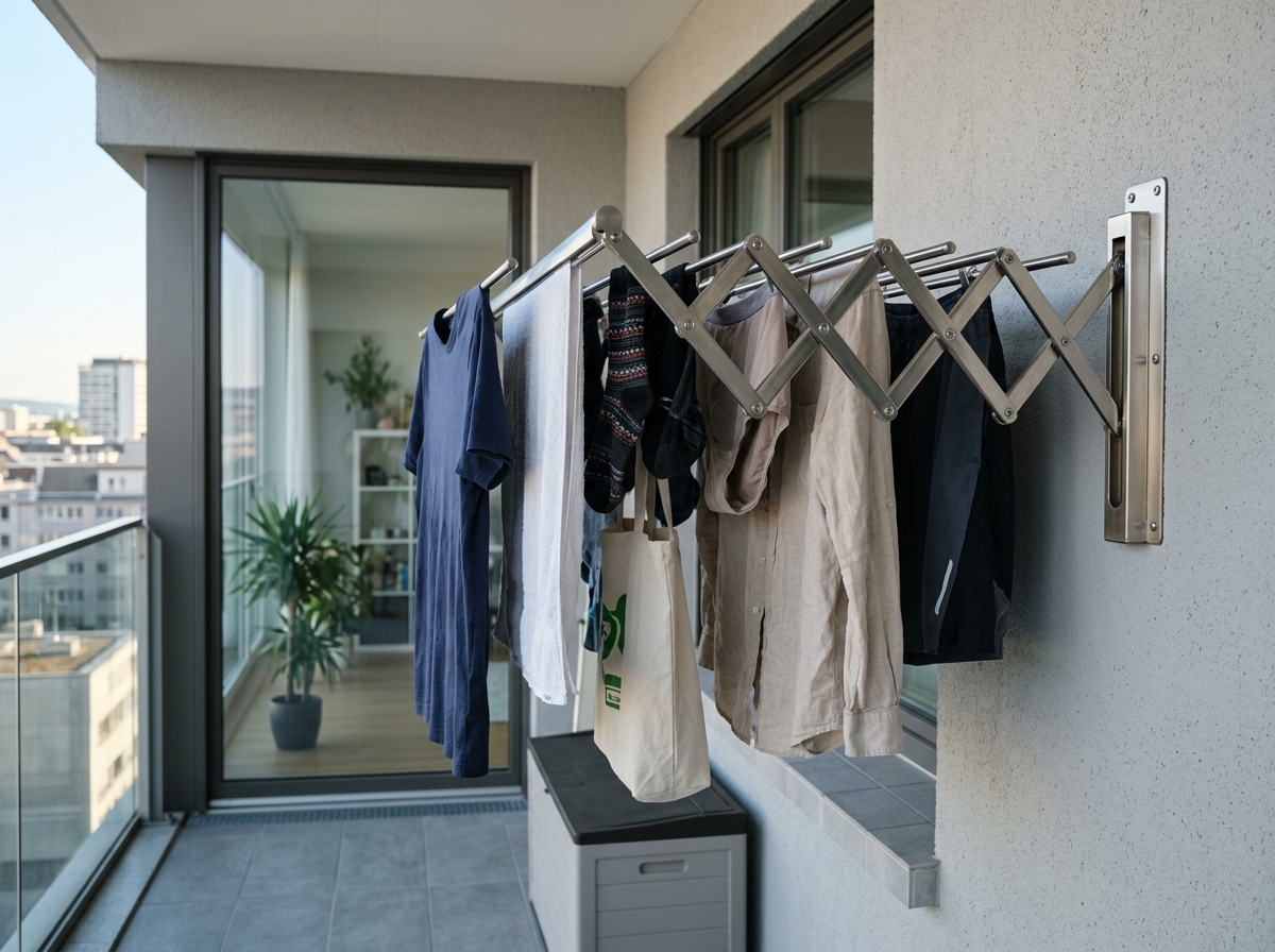 Wall-Mounted Foldable Stainless Steel Rack
